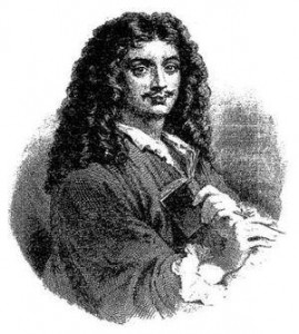 Portrait de Molière noir et blanc