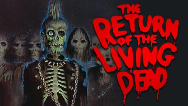 Zombie avec inscription en rouge the return of the living dead