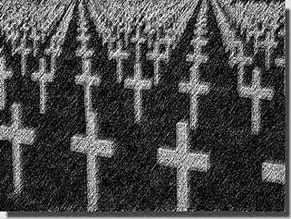 Série de croix des tombes des morts du débarquement