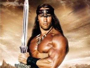 Arnold Schwarzenegger dans le rôle de Conan le barbare affiche du film