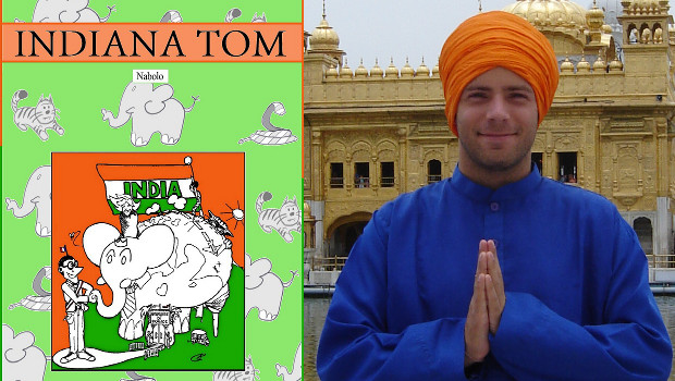 Illustration d'un épisode d'Indiana Tom, le roman de Nabolo d'un stagiaire à l'ambassade de France en Inde