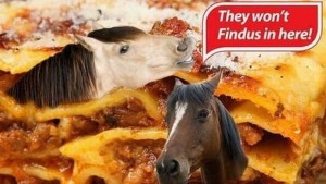 Des chevaux se cachent dans des lasagnes au boeuf en clamant they won't findus here