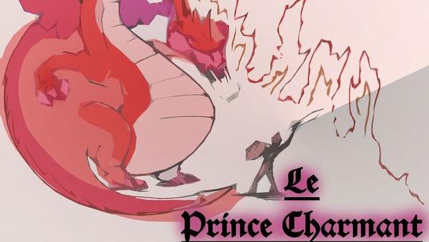 Le prince charmant combattant un dragon