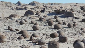 pierres rondes du parc Ischigualasta en Argentine