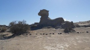 Sphinx de pierre du parc Ischigualasta en Argentine